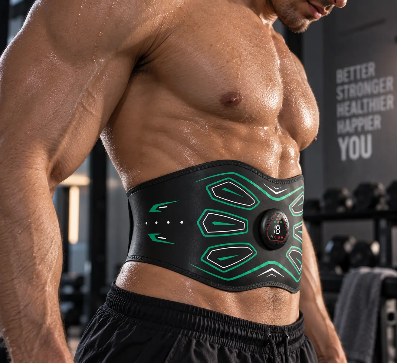 EMS rechargeable leather belt. It provides an almost effortless ab-rolling workout effect, comes with large electrode pads, 6 training modes, 18 intensity levels, for glute and abdominal workouts. Easy to use, perfect as a gift for both men and women. ...