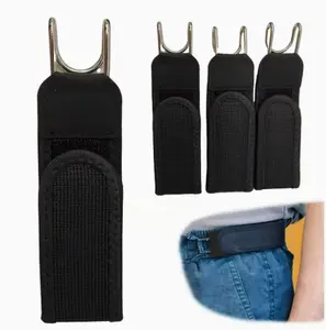 Adjustable Elastic Waist Belt with Metal Hooks, Unisex No-Clip Edc Belt for Outdoor Work and Daily Use, 2 Piece Set