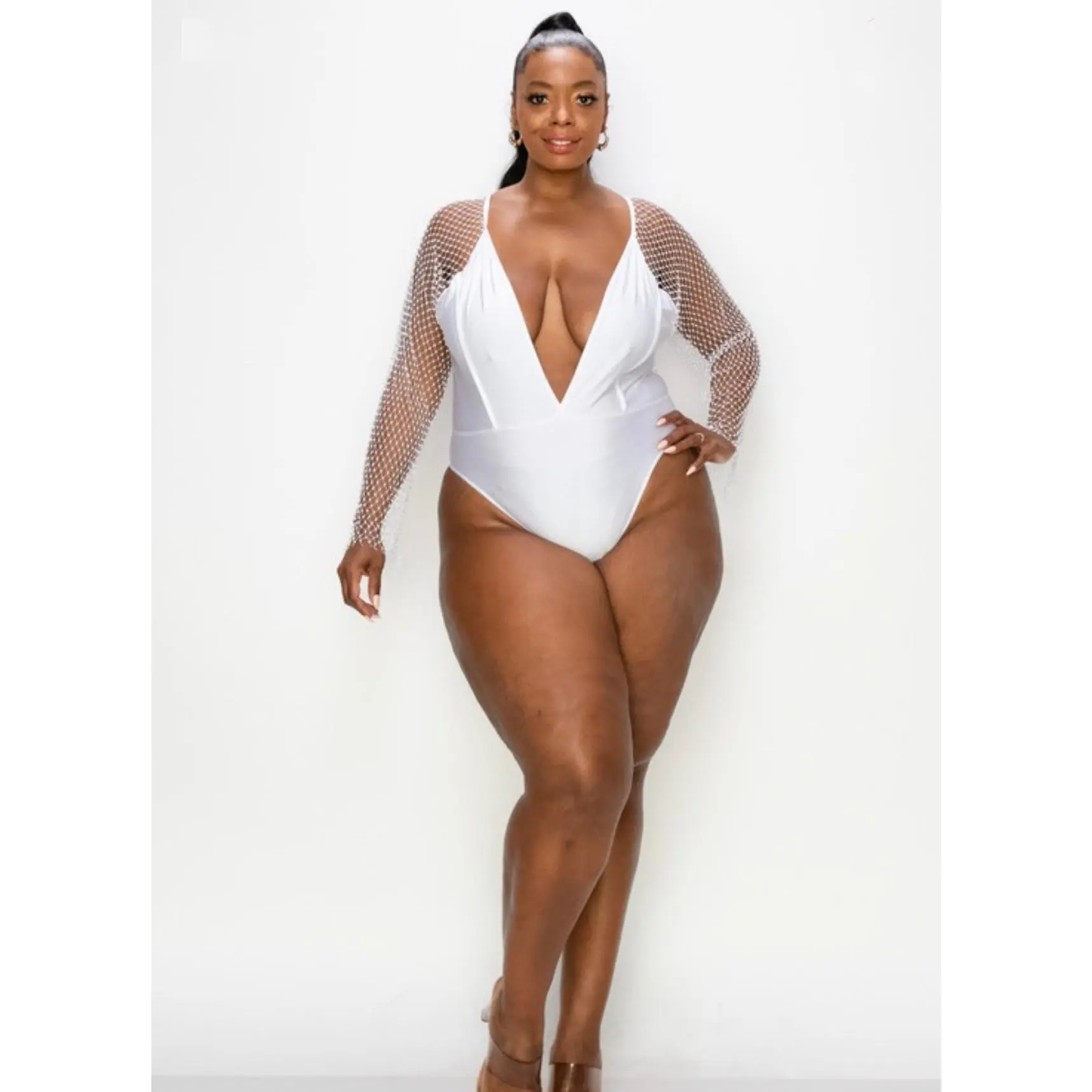 Under The Stars Bodysuit Plus - White