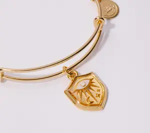 Divinely Guide by Theresa Caputo Wire Bangle w/ Charm Goldtone