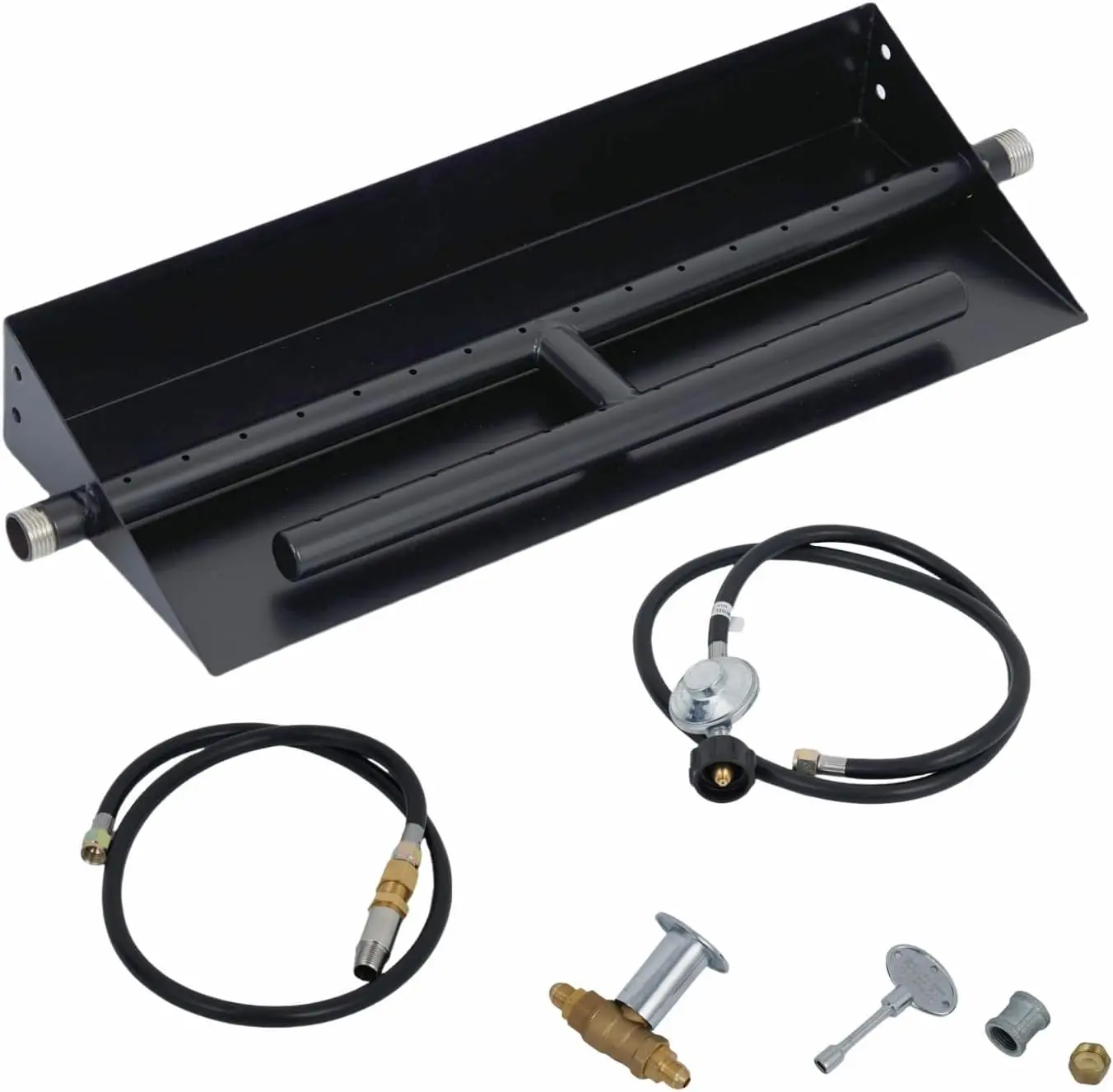 22.5x6 in Drop in Fire Pit Burner Kit, Stainless Steel Fire Pit Kit with Burner, Hose Kit, Insert Rectangular Fire Pit Burner Pan for Propane, Natural Gas, Outdoor Fire Pit Pan Kit