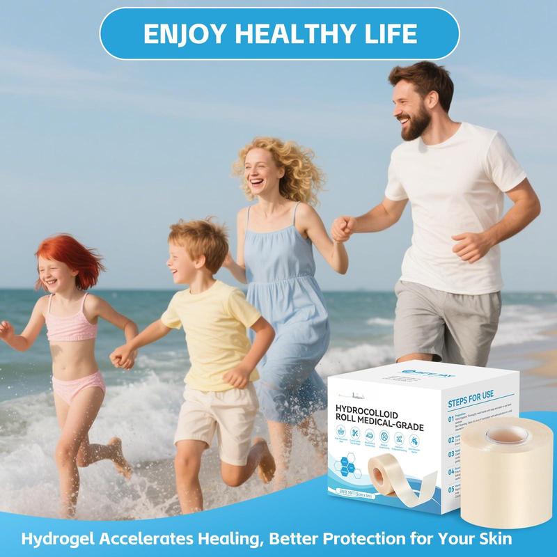 Hydrocolloid Bandages For Care  Extra Large Medical-grade Roll With Self-adhesive Ultra Absorbent Flexible & Waterproof Diy Size Shape First Aid Kit (2in*16ft)