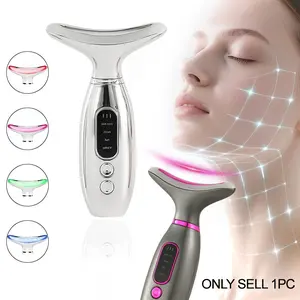 Rechargeable Facial and Neck Massager Set, Heated Face Beauty Instrument, 4 Modes, 3 Levels, Skin Care Tool, Perfect Gift, Home and Travel Use