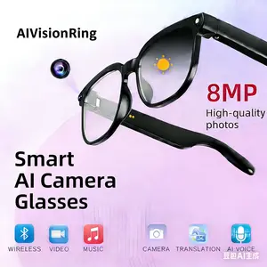 Smart AI Camera Glasses with 8MP Photochromic Lenses, Button Touch control, Adjustment for Travel Outdoor Adventures, Hands-Free Photography 160 Languages App Translation, Bluetooth Wireless Wearable Video Recording, UV Protection Sunglasses