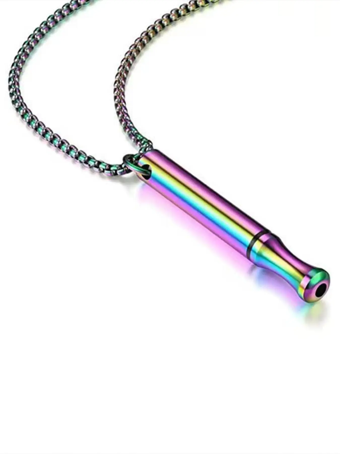Stainless Steel Whistle Necklace Pendant, Anxiety Relief Stress Relief Meditation Jewelry, Fashion Accessory for Men & Women Unisex Appeal, Perfect Gift Idea, Calming Accessory