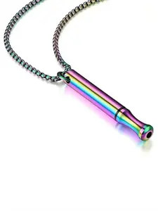 Stainless Steel Whistle Necklace Pendant, Anxiety Relief Stress Relief Meditation Jewelry, Fashion Accessory for Men & Women Unisex, Perfect Gift Idea, Calming Accessory