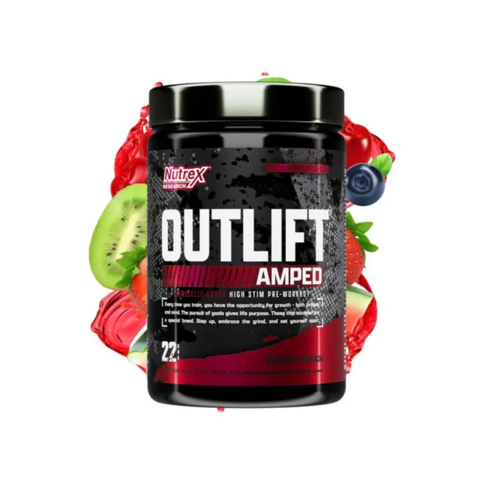 Nutrex Research Outlif Amped Pre-Workout Dietary Supplement - Summervibes Fitness Formula with B12, Energy and Focus, Health & Nutrition Support