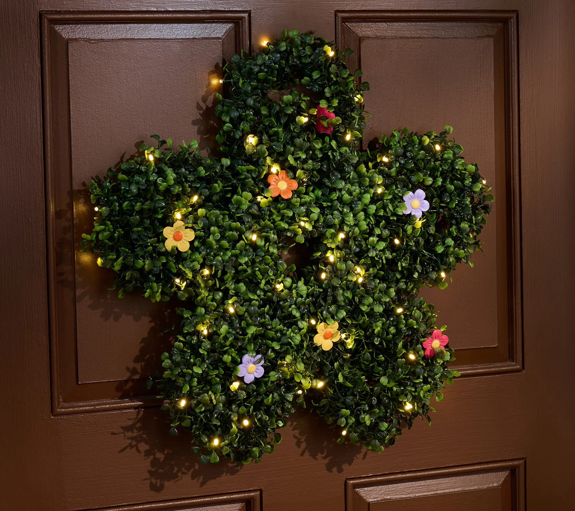 Girl Next Door Illuminated Indoor/Outdoor Boxwood Wreath Girl Next Door Illuminated Indoor/Outdoor Boxwood Wreath