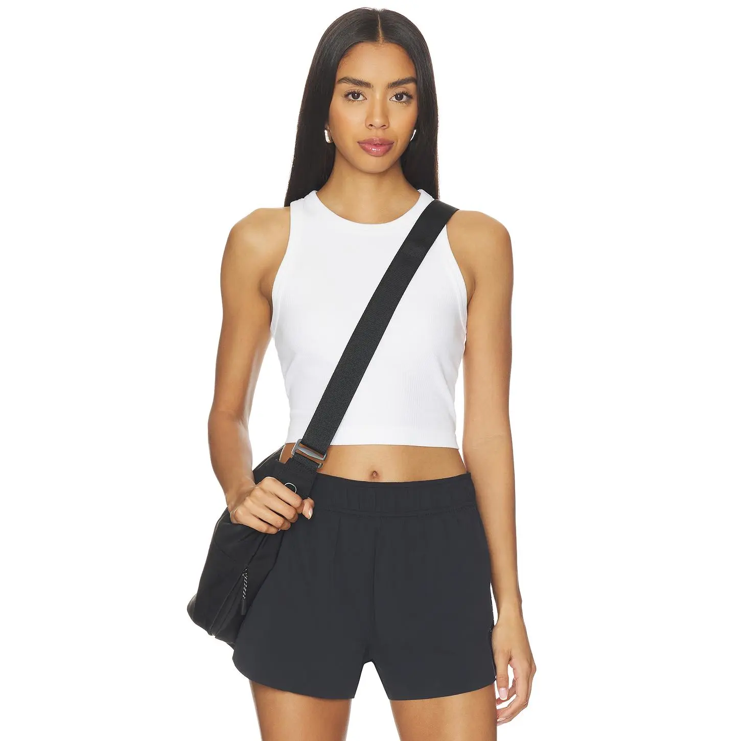 Beyond Yoga Garment Dye Rib Cropped Tank Top in Washed White