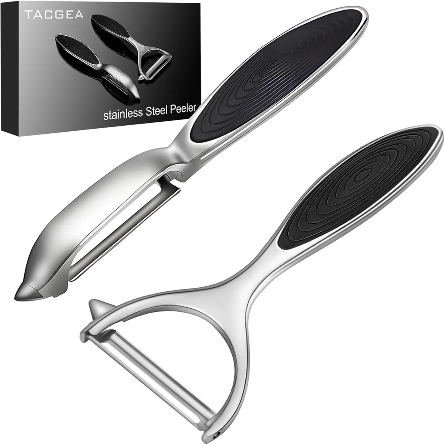 Vegetable Peeler for Kitchen, Potato Peelers for Fruit Straight Blade, Durable Non-Slip Handle, Set of 2 Utensils Peeling