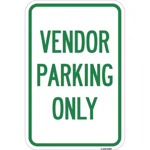 SignMission  12 x 18 in. Aluminum Sign - Reserved Parking Sign Vendor Parking Only