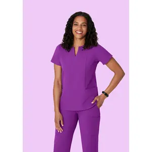 5 Pocket Notch Neck Top Cyber Grape