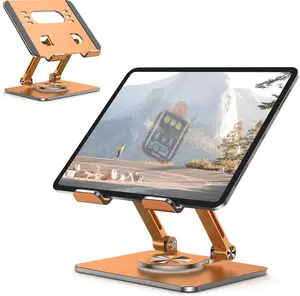 Bouutiiq Cellphone Stand Tablet Stand for iPad Holder, Adjustable Tablet Holder for Desk, Foldable Portable Monitor Stand Compatible with 4-16" Tablets Such as Kindle, Switch, iPad Pro/Air/Mini
