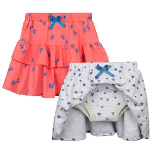 BIG ELEPHANT Toddler Girls Potty Training Pants, Ruffle Diaper Skirt Shorts Soft Absorbent