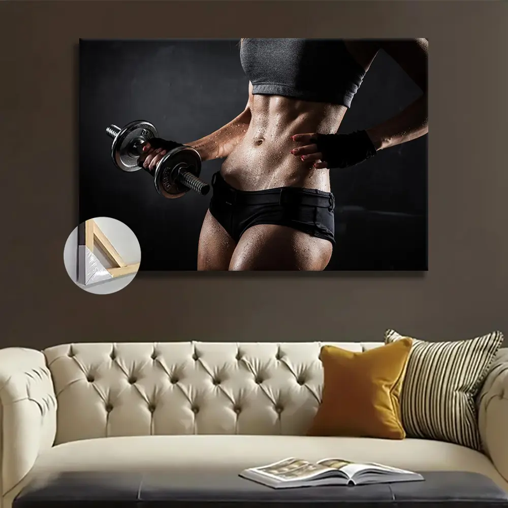 1pc Wooden Framed Sexy Woman Gym Poster Workout Bodybuilder Men Girl Fitness poster for Home, Office, Bathroom, and Bar Decor - Versatile Design for Nature-Inspired Beauty