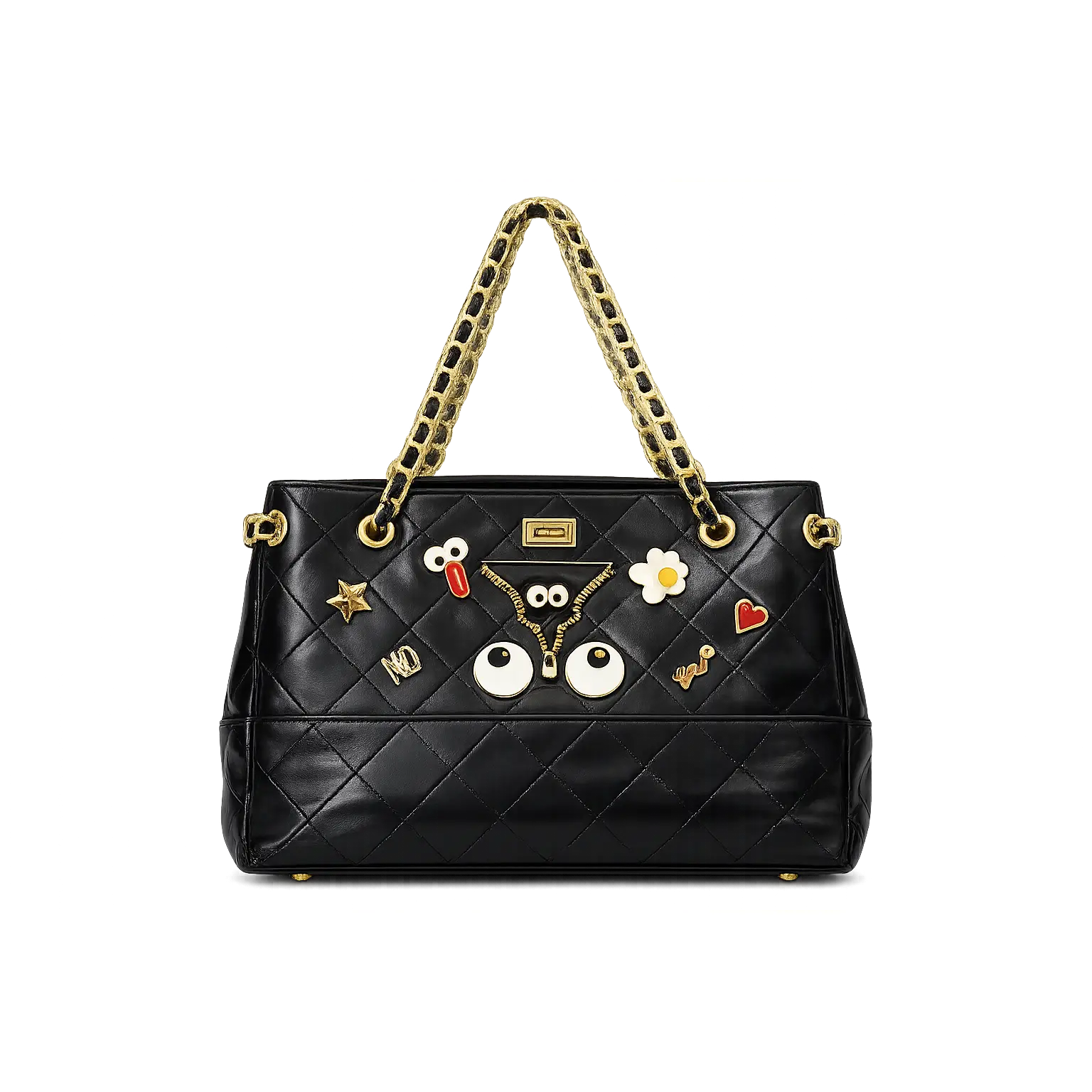 Midnight Gaze Quilted Eye Theme Handbag