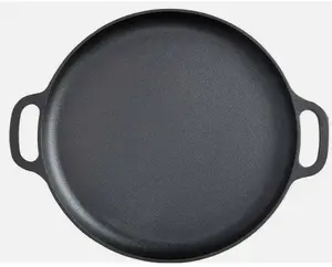 14 Inch Cast Iron Pizza Pan Skillet Cooking Baking Grilling High Quality