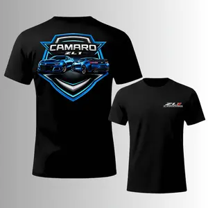 Camaro ZL1 Blue Muscle Car Graphic, 2 Sides, Chevrolet ZL1 Racing Tee