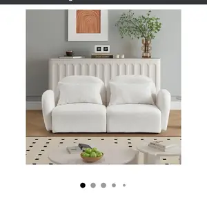Living Room Furniture Lazy Sofa Loveseat Teddy Fabric White