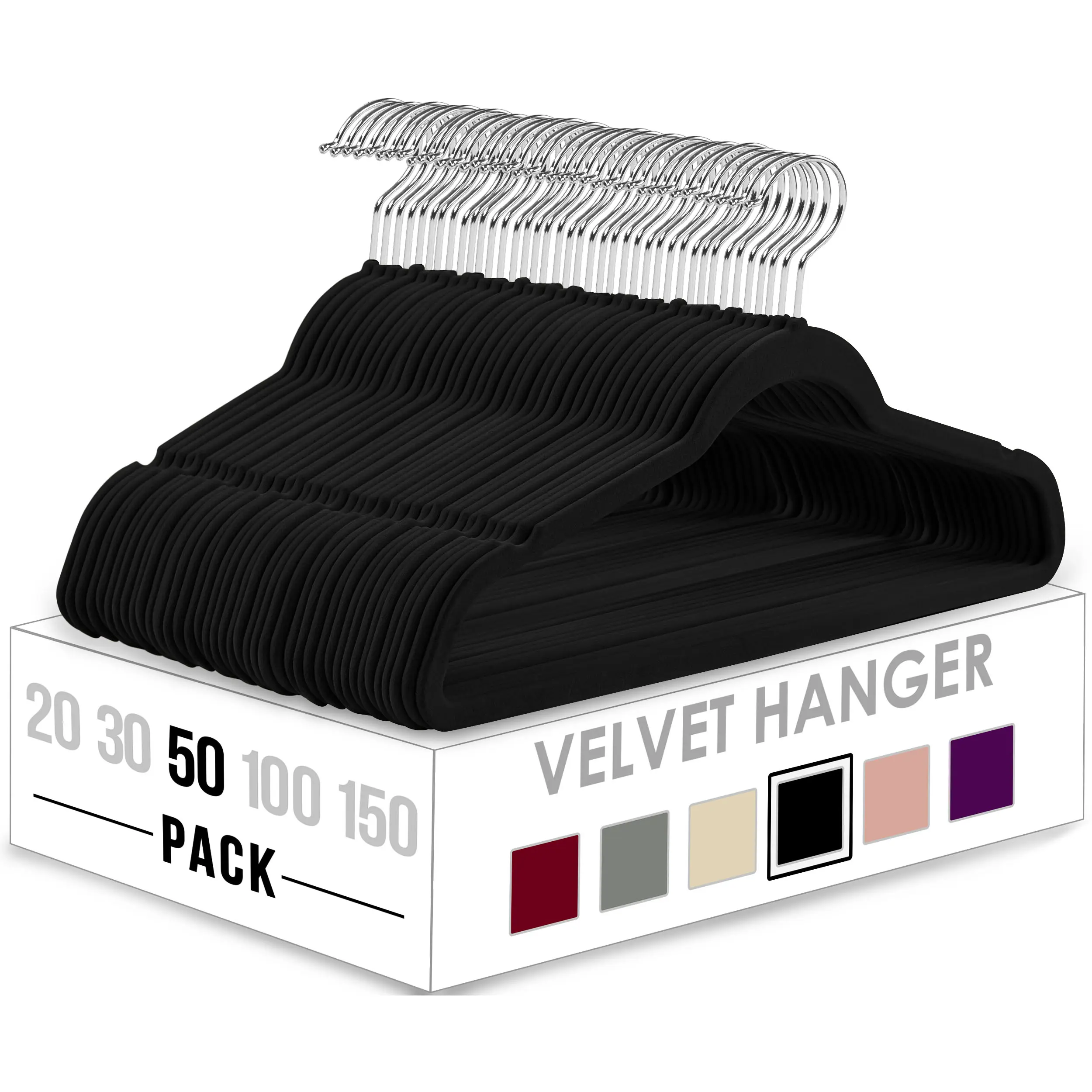 Utopia Home Velvet Hangers - Durable Heavy-Duty Home Organization Storage Organiser with Ultra-Grip Non-Slip Surface, 360° Swivel Hook, Easy Bedroom Closet Access for Dresses/Outerwear, 17.5x0.24x9.06 In ABS Minimalist Space-Saver