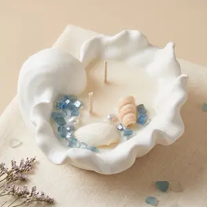 Handmade Sea Shell Candles, Natural Ocean-Inspired Decorative Candles for Home Tabletop, Bathroom Ambience