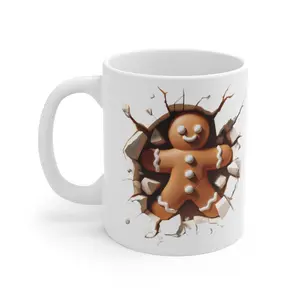11oz Ceramic Gingerbread Man Christmas Mug for Coffee and Tea - Drinkware