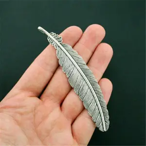 Boho 925 Sterling Silver Elegant Eagle Hawk Falcon Feather Fashion 4" Pendant