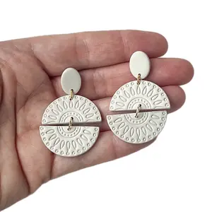 Lightweight Boho Polymer Clay Earrings Handmade Statement Jewelry for Women