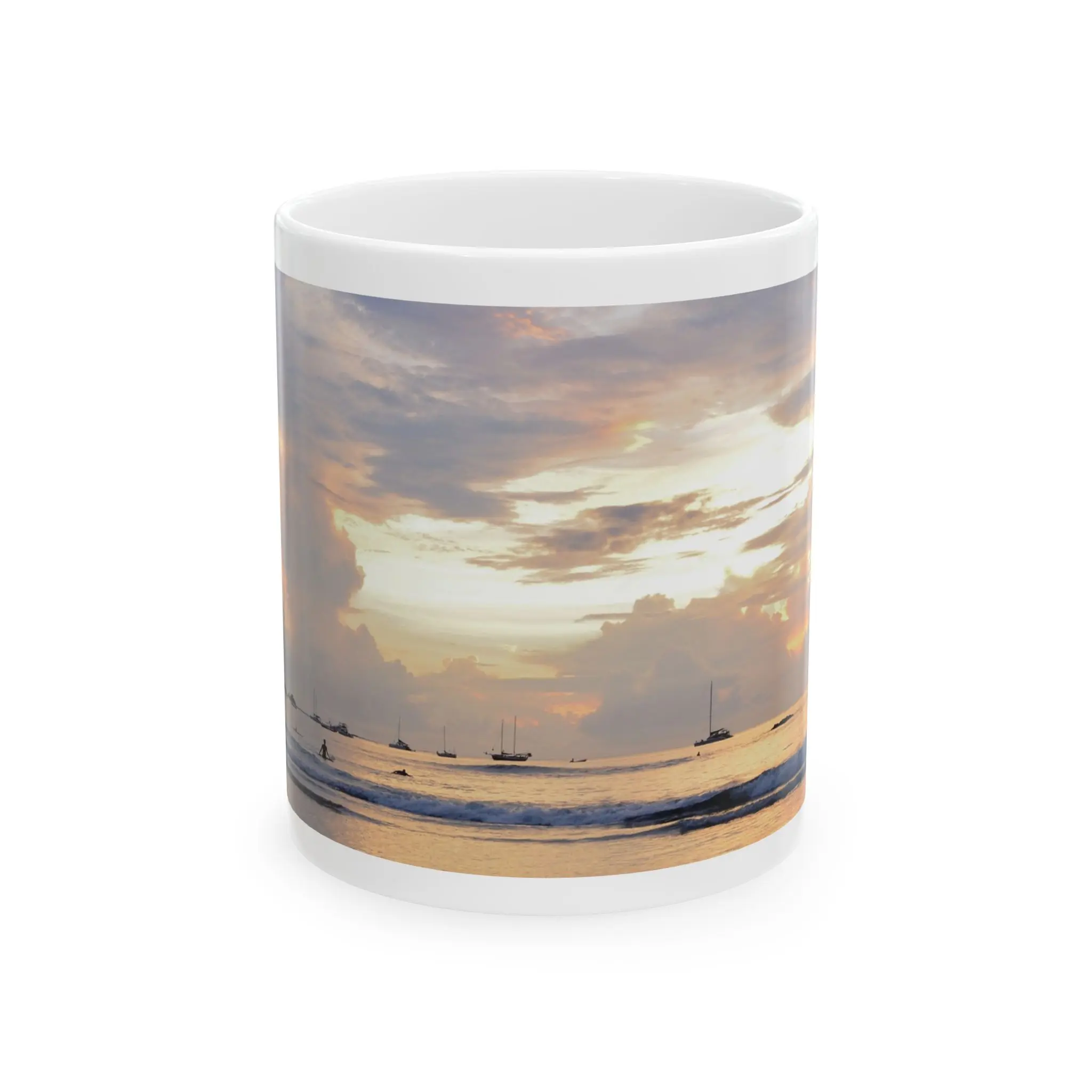 Sunset Beach Scene Mug | Ocean Horizon Ceramic Mug