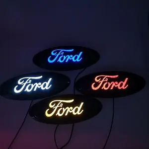 emblem Ford Flowing LED Emblem Light - Dynamic Illuminated Grille Badge for F-150, F-250, Edge, Explorer, Transit - Non-Fading, Non-Deforming, Durable - White, Red, Blue, Yellow - DC12V - 0.6m Cable