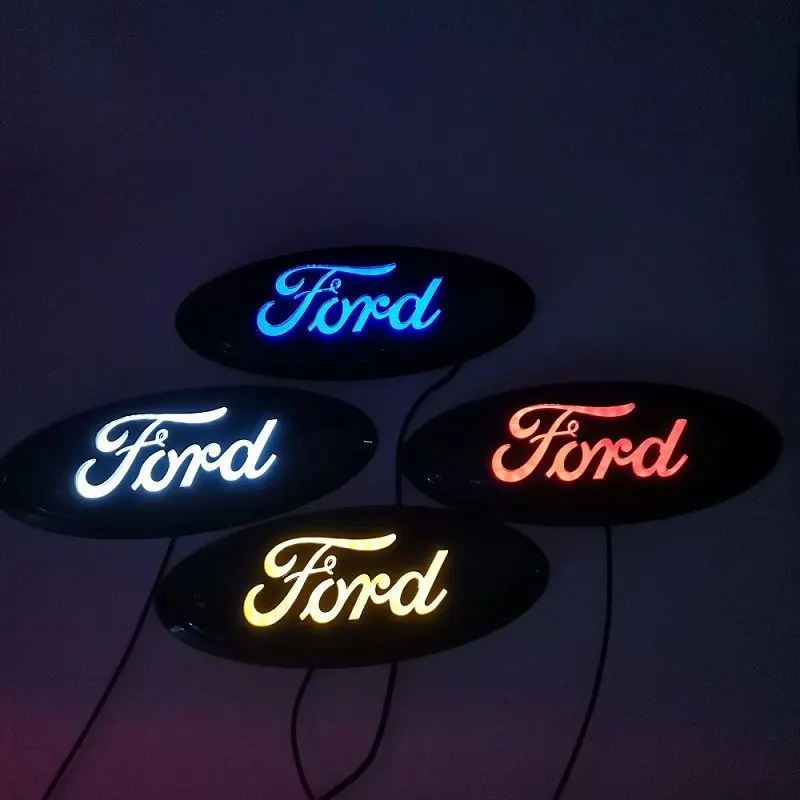 9-inch Red LED Static Light Emblem – Fits Ford Truck Oval Blue Housing (Front/Rear, Self-Adhesive)