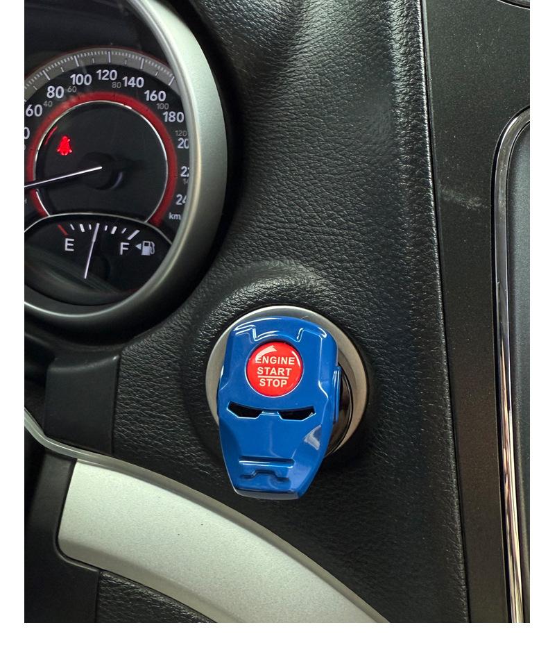 Futuristic Mecha Push to Start Button Cover - 3D Metal Ignition Switch Protector, Cool Car Accessories & Interior Decor