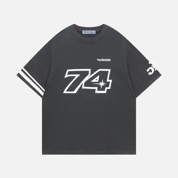 Aelfric Eden Mens Oversized T Shirt Y2k Baggy Number Shirts Graphic Tees Cotton Crewneck Short Sleeve Streetwear