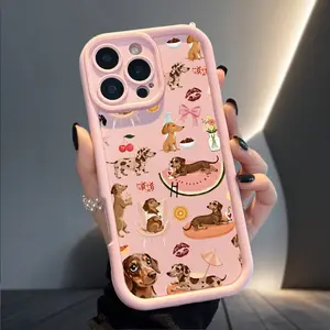 Dachshund Summer Vibes Case Compatible with iPhone 17 Air 16 Pro Max 15 Plus 14 13 12 11 XS X Shockproof Silicone TPU Protective Rugged Cover