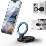 Ulanzi MA39 MagLock Magnetic Vacuum Suction Smartphone Mount Stand, Adjustable Portable Desk Gadget with Iron Grip & Clip, 18 Suctions, 360° Rotate, Strong Hold for iPhone 15-16, Wall/Glass Use, Cellphone Car Mount, Metal Ring Accessory,techvibes