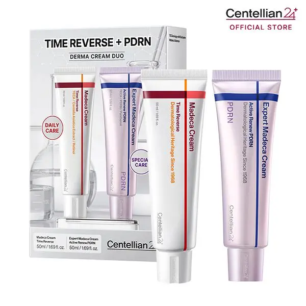 [Centellian24] K-Beauty Pharmaceutical: PDRN + TECA | Madeca Cream Time Reverse + Expert Madeca Cream Active Renew PDRN 50ml - Elasticity Firming Soothing Calming Deep Hydration Barrier Support for All Skin Types