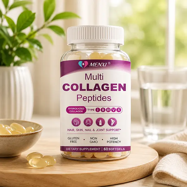 Multi Collagen Peptides Softgels for Women & Men, Hydrolyzed Types I, II, III, V & X Collagen with Biotin, Vitamin C & Hyaluronic Acid, Supports Skin, Hair, Nails & Joint Health, Non-GMO, 60 Softgels
