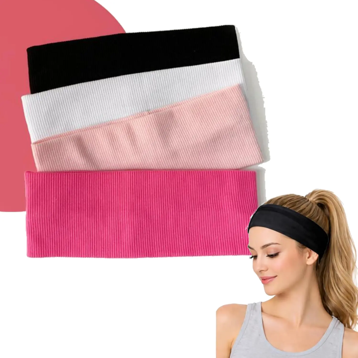 Solid Color Hair Bands (4 Piece), Elastic Headbands, Casual Sporty Hair Bands for Women & Girls, Minimalist Headwear Suitable for Sports, Fashion Hair Accessories for Party and Daily Outfits`