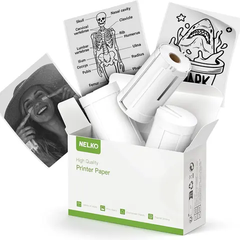 Nelko BPA-Free Waterproof Self-Adhesive Thermal Label Printing Paper - 54mmx3.5m, 3 Rolls, Great Compatibility for PM230 Mini Printer, Never Fade, for DIY Enthusiasts & Sticker Deco Users