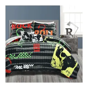Lush Decor Rock N Roll Reversible Quilt FL/QN 5PC set