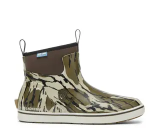 Men's Alpha Deck Boots - Mossy Oak Original Bottomland - Waterproof Slip - On Fishing Shoes - Boating Garden Outdoor Shoes, Durable Deck Footwear Gift for Him or Dad
