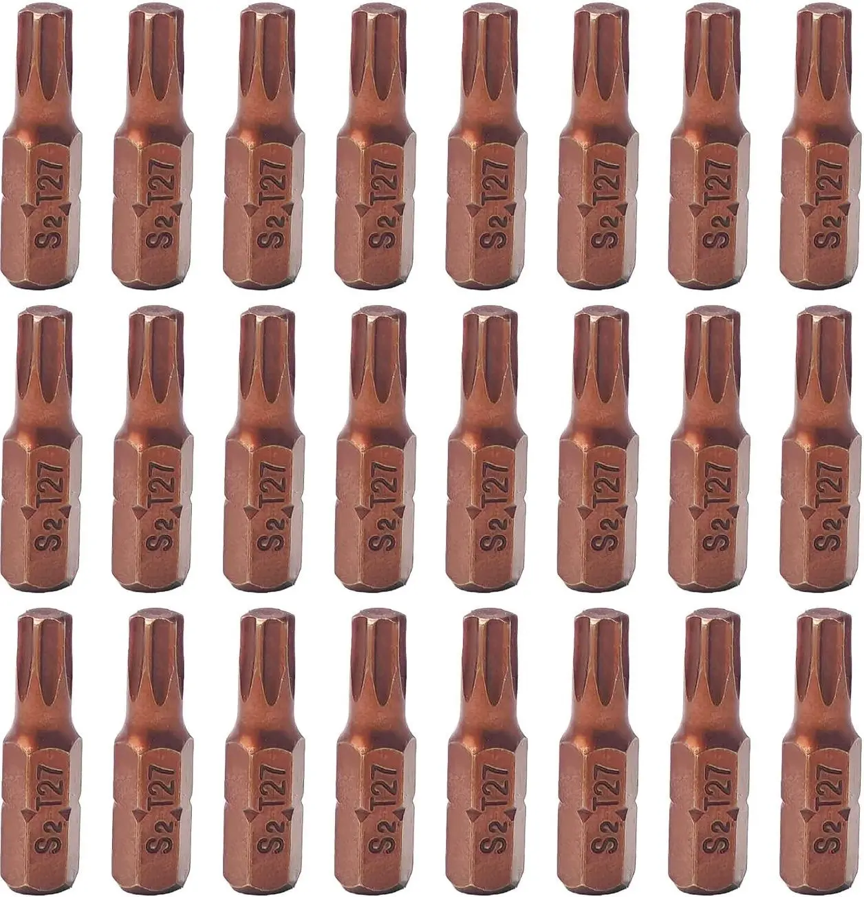 25Pcs T27 Hex Bit Set, 1 Inch Inner Hexagon Screwdriver Bits, 1/4" Hex Shank S2 Steel, 6 Point Allen Bit Set for Power Drill & Hand Tools