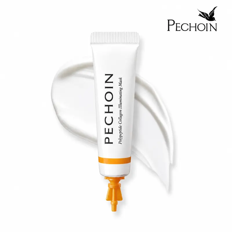 PECHOIN Polypeptide Collagen Illuminating Mask|No-Rinse Collagen Cream-to-Clear Film Face Mask for Dewy Glow|Firm-Looking Skin & Hydration