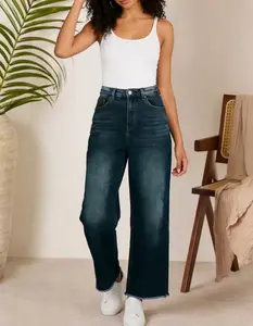 Wide Leg Cropped Jeans for Women