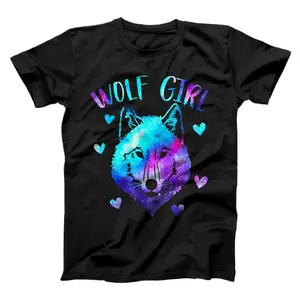 Wolf Girl Gifts - Just a Girl Who Loves Wolves Lover Galaxy T-Shirt, Sweatshirt, Hoodie