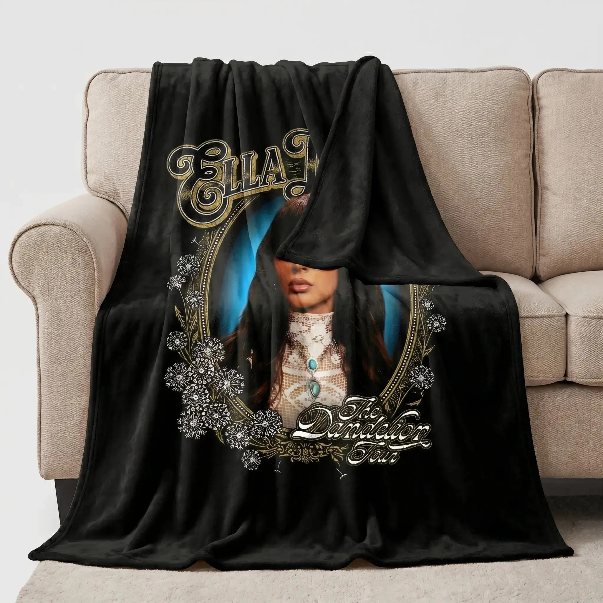 Retro Western Flannel Throw Blanket - Vintage Black-Beige Cowboy & Wild Bronco Graphic Print, Cozy Country Aesthetic Cover for Couch & Bedding, All-Season Home Decor & Holiday Gift