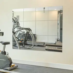 Gym Mirrors 12 Inch x 12 count Wall Mounted Mirror Glass Frameless Full Length Mirror Tiles for  Gym, Bedroom, Door & Bathroom