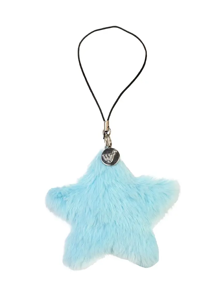 Blue Fluffy Star Charm | Limited Edition Trendy iPhone Charm Accessory | Dainty Cute Puff Starry | Women Owned Small Business | Fluffy Blue Star Phone Charm | Gift For Her | Cute Attachment For Phone Case