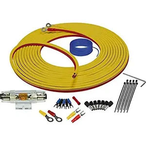 Stinger 23-ft 8GA Marine & Powersports Compliant Amplifier Installation Wiring Kit with Dual Siamese Power/Ground Wire (7 Meter), True Oxygen-Free Copper (OFC), Element-Resistant MIDI Fuse Holder