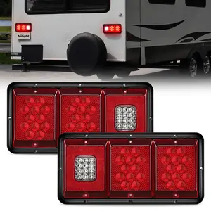 Nilight Rectangle Red LED Triple Tail Lights